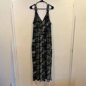 Derek Heart camouflage knit maxi dress